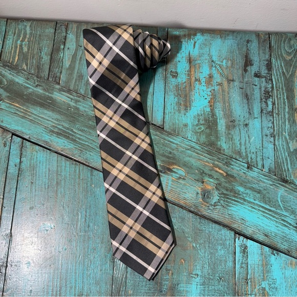Chaps Blue & Tan Plaid Tie - Picture 8 of 8
